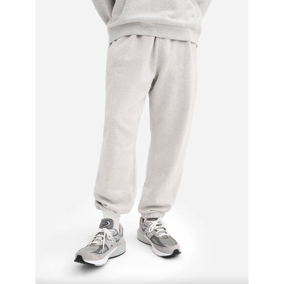 MATE the Label Mens Organic Fleece Relaxed Fit Sweatpant Heather Gray Large FLAW - Picture 1 of 11